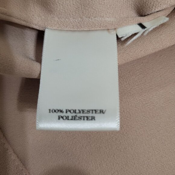 Ann Taylor Sleeveless Mock Neck Tank Blouse with Pleats SZ Small Pinkish Beige - Picture 8 of 10